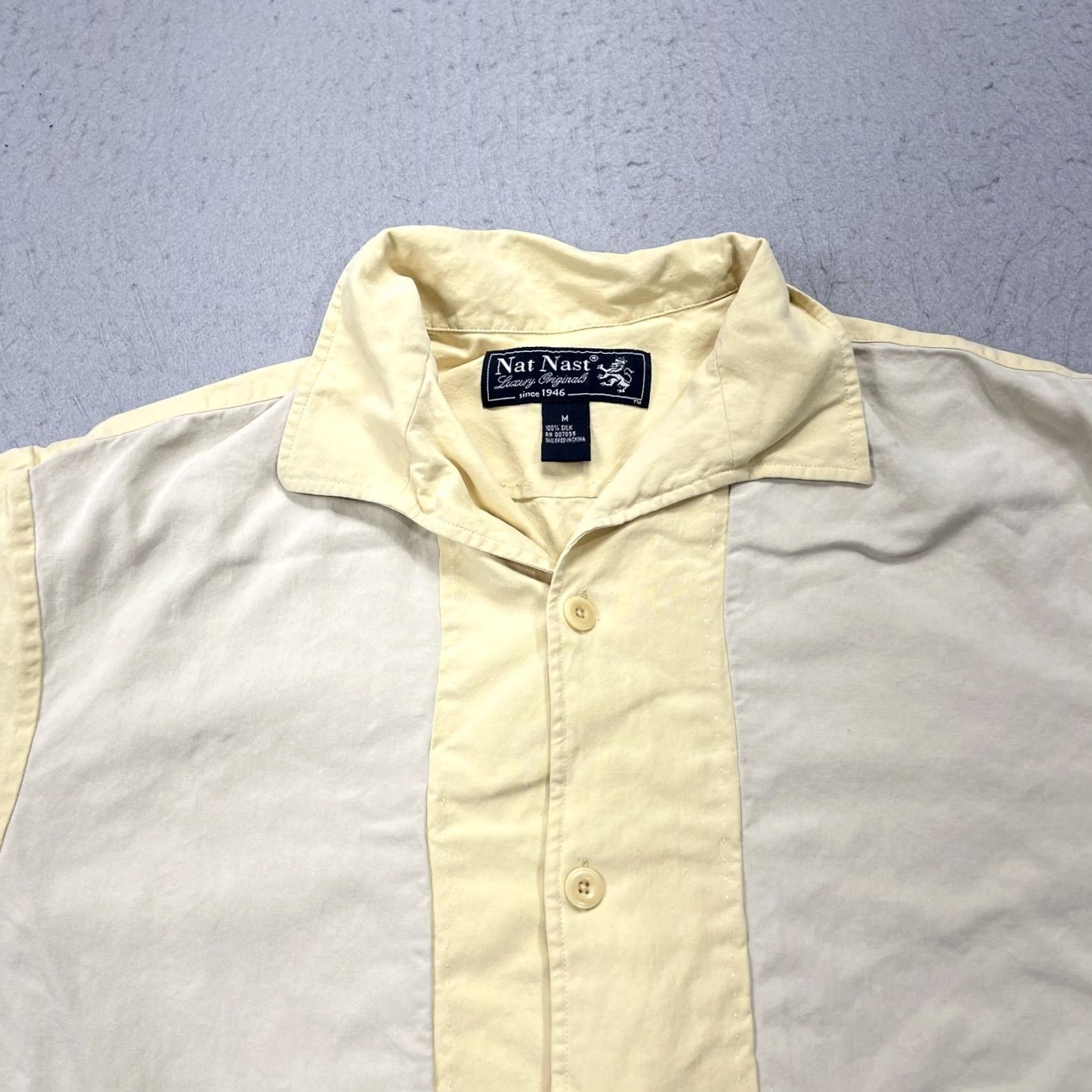 Nat Nast Nat Nast Luxury Originals Shirt Mens Medium Yellow Silk Vintage 90s All Seasons Casual Short Sleeve Button-Up Collared 90s Mens (Yellow) Size US M / EU 48-50 / 2 - 2 Thumbnail