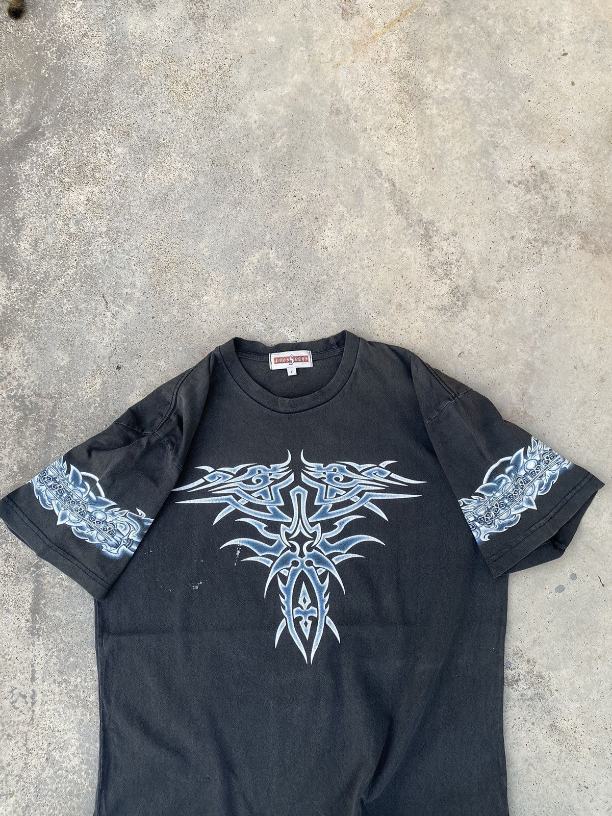 Affliction 2000s Cyber Skulls Blue Flames Jnco Styled Tees Size US L / EU 52-54 / 3 - 3 Thumbnail