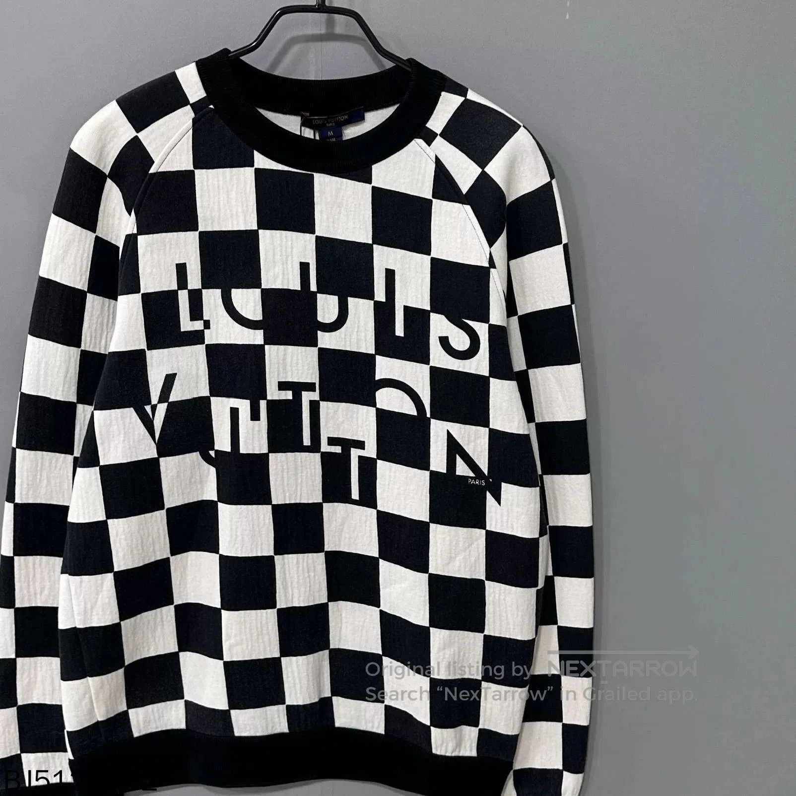 Louis Vuitton Louis Vuitton Black White Checkered Slogan Sweatshirt. Size US M / EU 48-50 / 2 - 2 Thumbnail