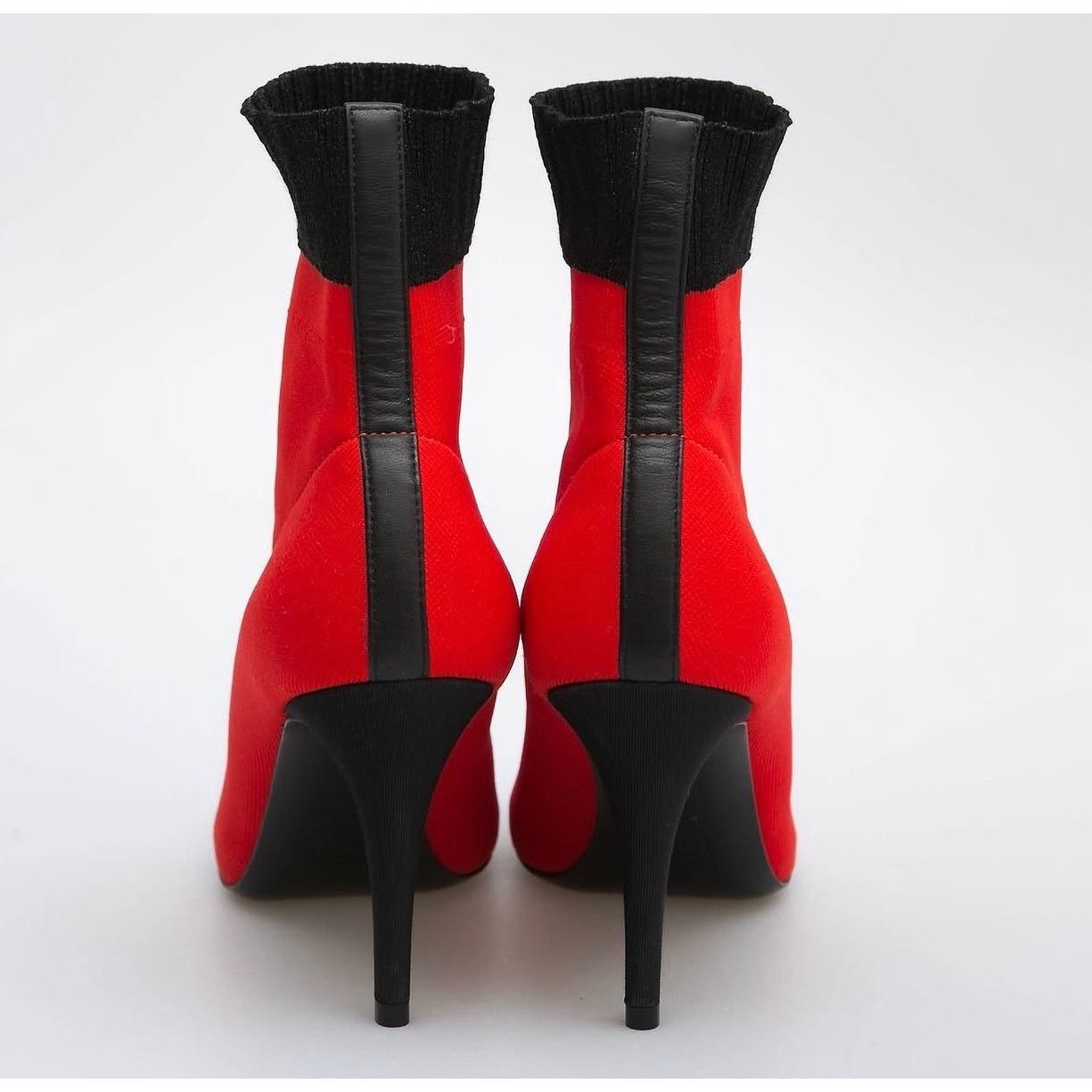 Chanel NWOB Chanel 2019 Red & Black Knit Sock Booties, Size 41 Size US 10 / IT 40 - 3 Thumbnail