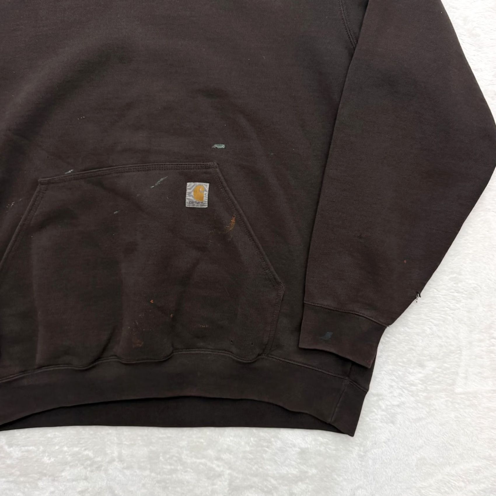 Carhartt Carhartt Hoodie Mens XL Brown Fleece Pullover Workwear Reg Fit Knit Sweatshirt Logo Pockets Size US XL / EU 56 / 4 - 4 Thumbnail