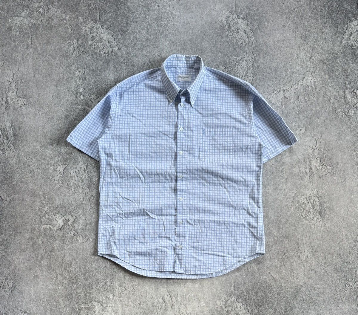 Yves Saint Laurent Yves Saint Laurent YSL L/size Chekered shirt button up polo Size US L / EU 52-54 / 3 - 8 Thumbnail