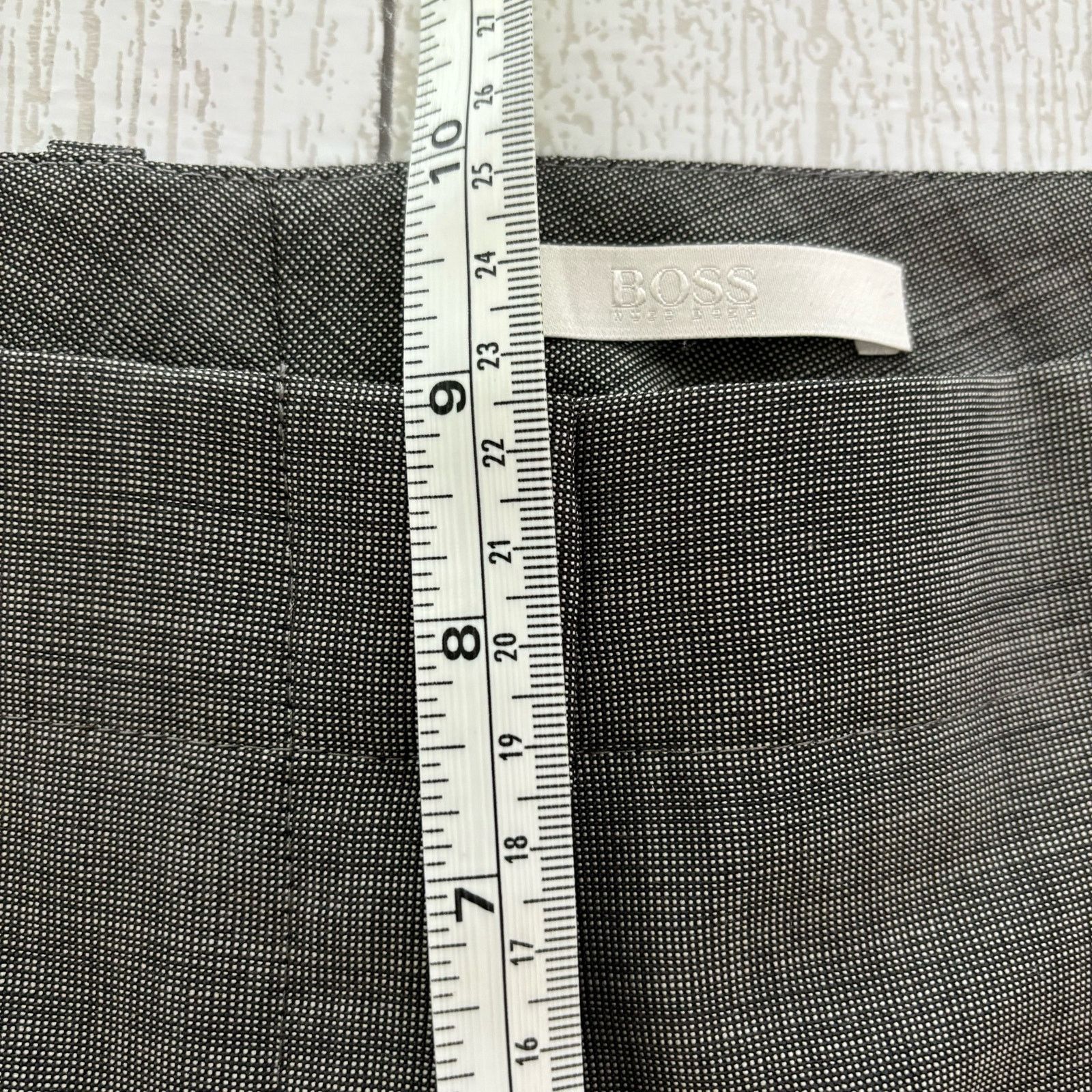 Hugo Boss Boss by Hugo Boss Gray Micro Check Dress Pants Size 2 Size 26" / US 2 / IT 38 - 3 Thumbnail