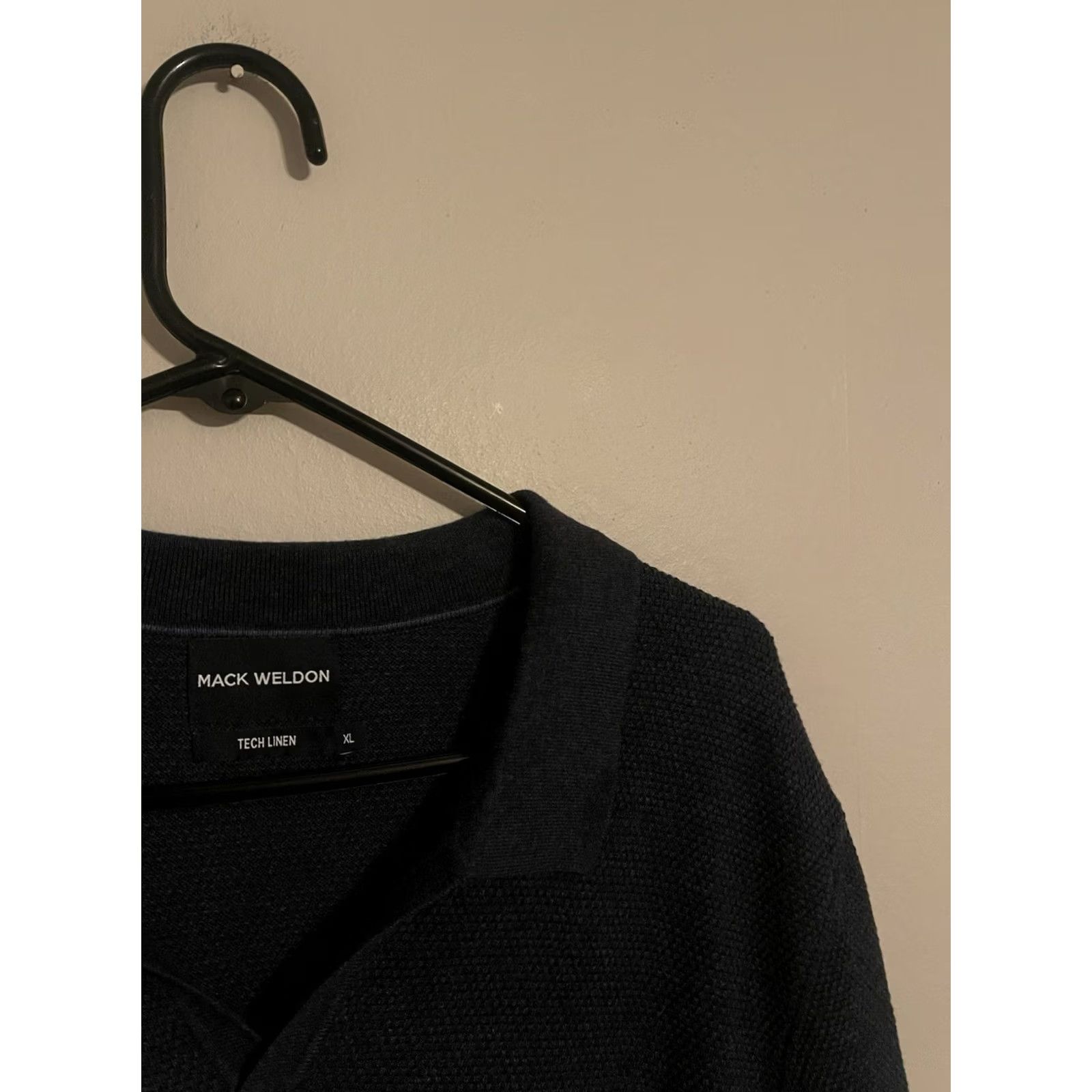 Vintage Mack Weldon Tech Linen Johnny Collar Polo Sweater Shirt Navy New Men's XL Size US XL / EU 56 / 4 - 2 Thumbnail