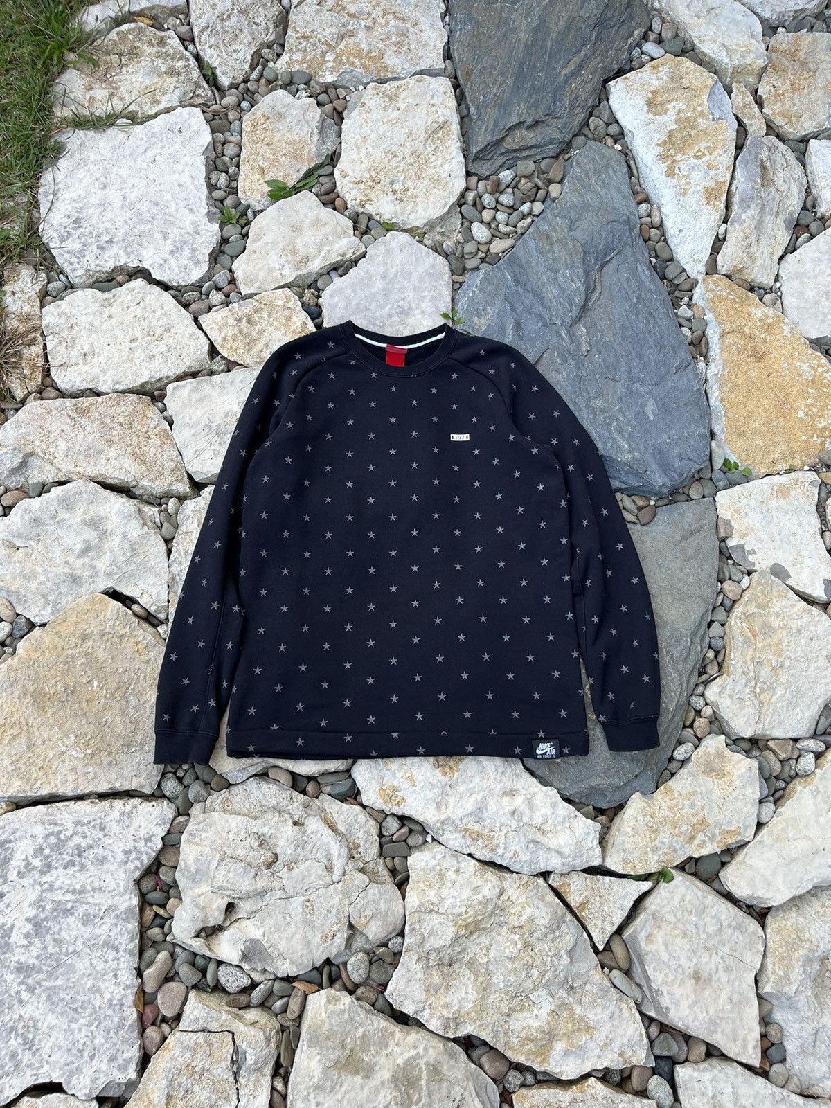 Nike × Vintage rare Nike AF1 Air Force 1 sweatshirt star all over print Size US M / EU 48-50 / 2 - 1 Thumbnail