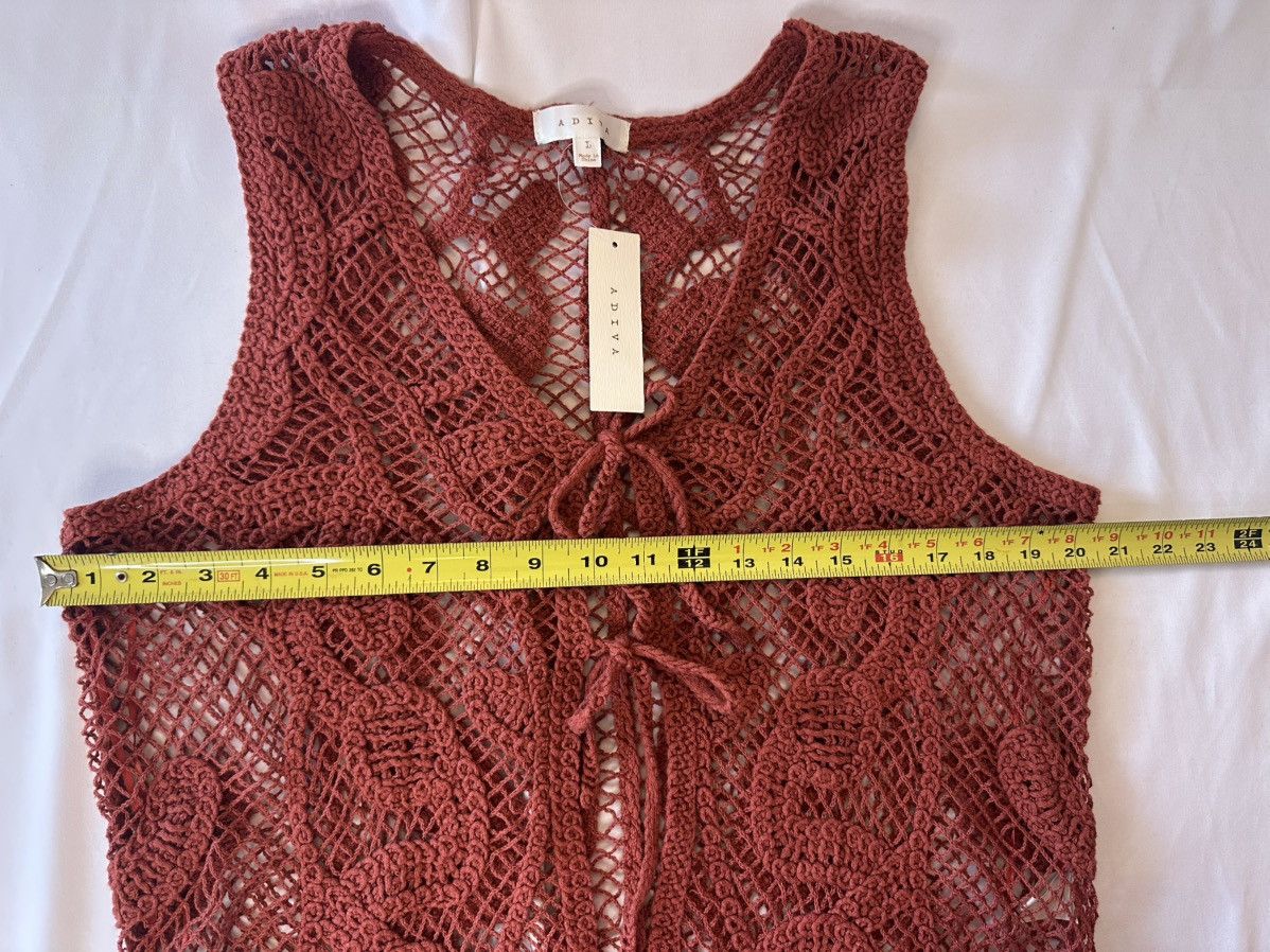 Other Adiva Open Knit Front Tie Crochet Lace Design Vest NWT Large Size L / US 10 / IT 46 - 2 Thumbnail
