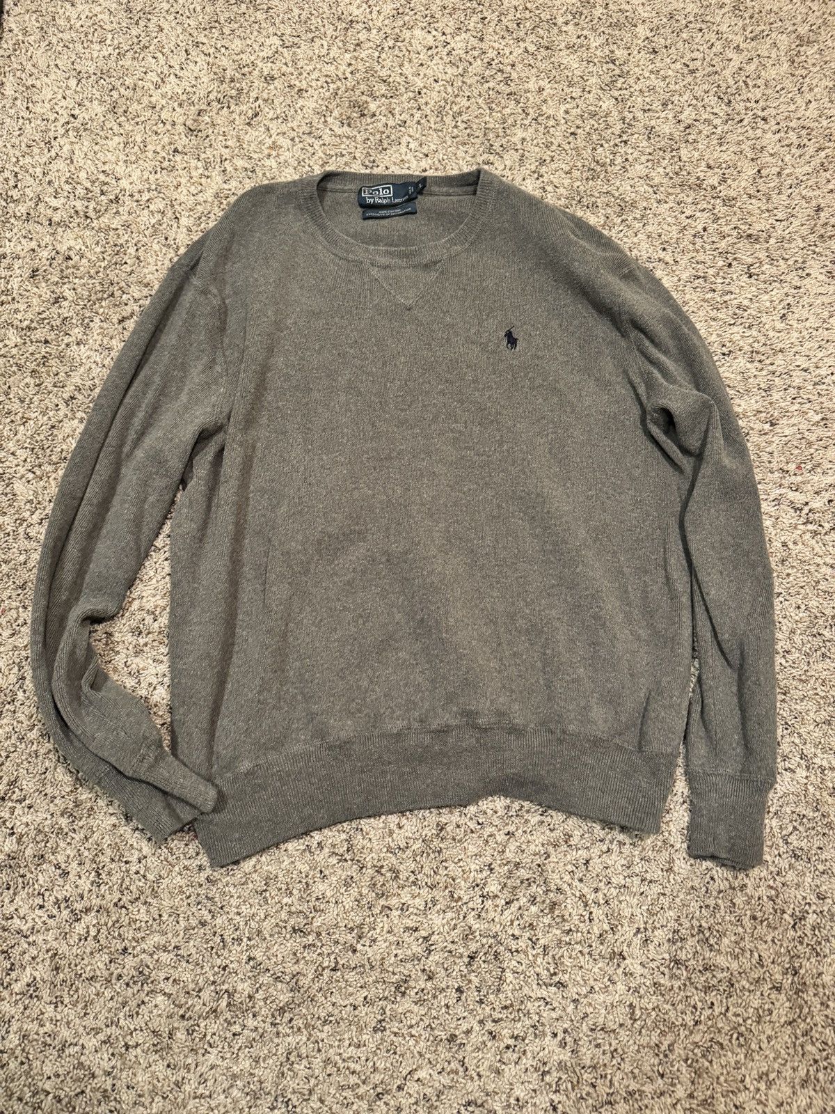 Polo Ralph Lauren × RRL Ralph Lauren × Ralph Lauren vintage Grey polo ralph lauren sweater Size US L / EU 52-54 / 3 - 1 Thumbnail