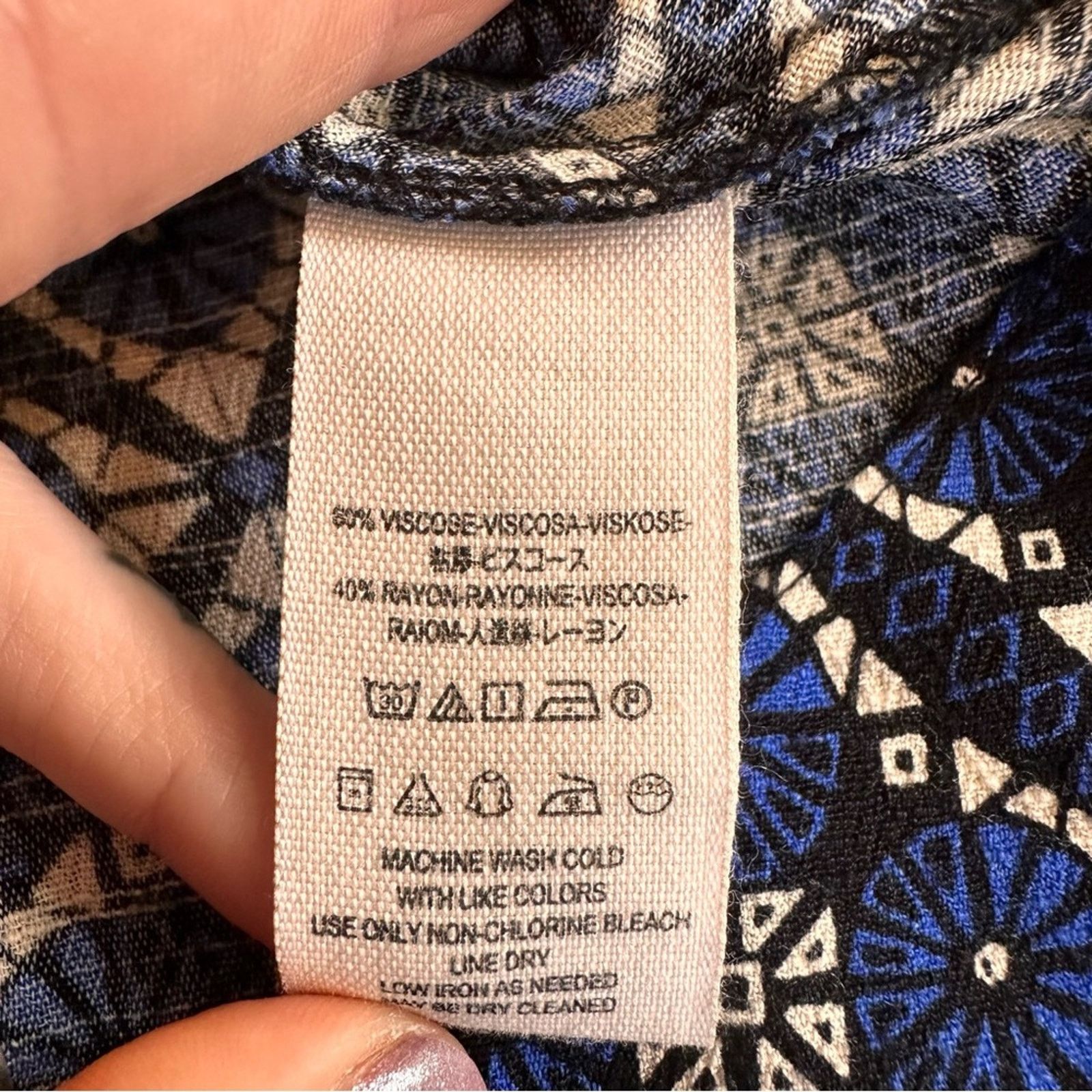Free People Free People Melody Mosaic Mini Dress – Blue/Black – Size 2 Size XS / US 0-2 / IT 36-38 - 9 Thumbnail