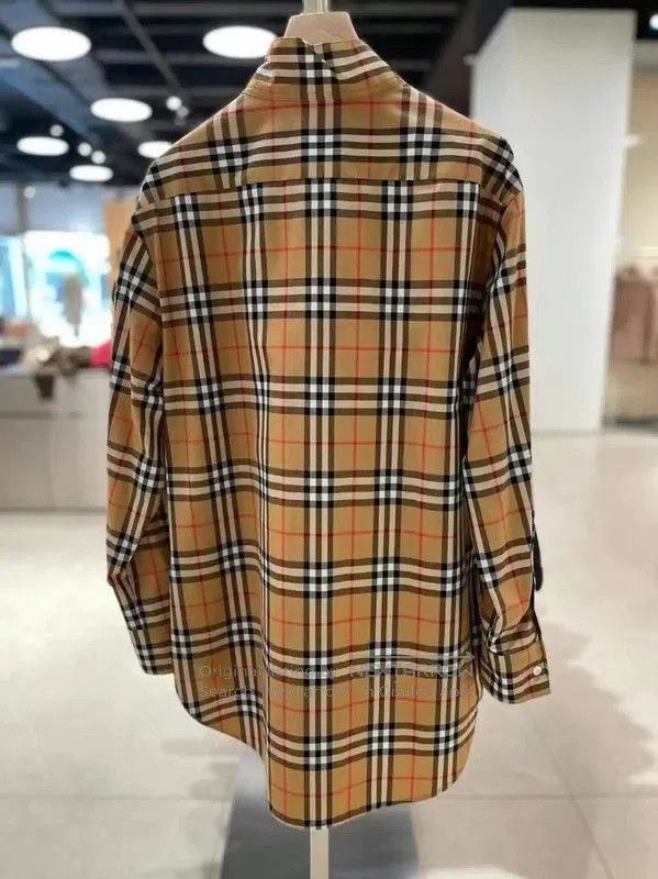 Burberry Burberry Khaki Cotton Check Long Sleeve Shirt. Size L / US 10 / IT 46 - 2 Thumbnail