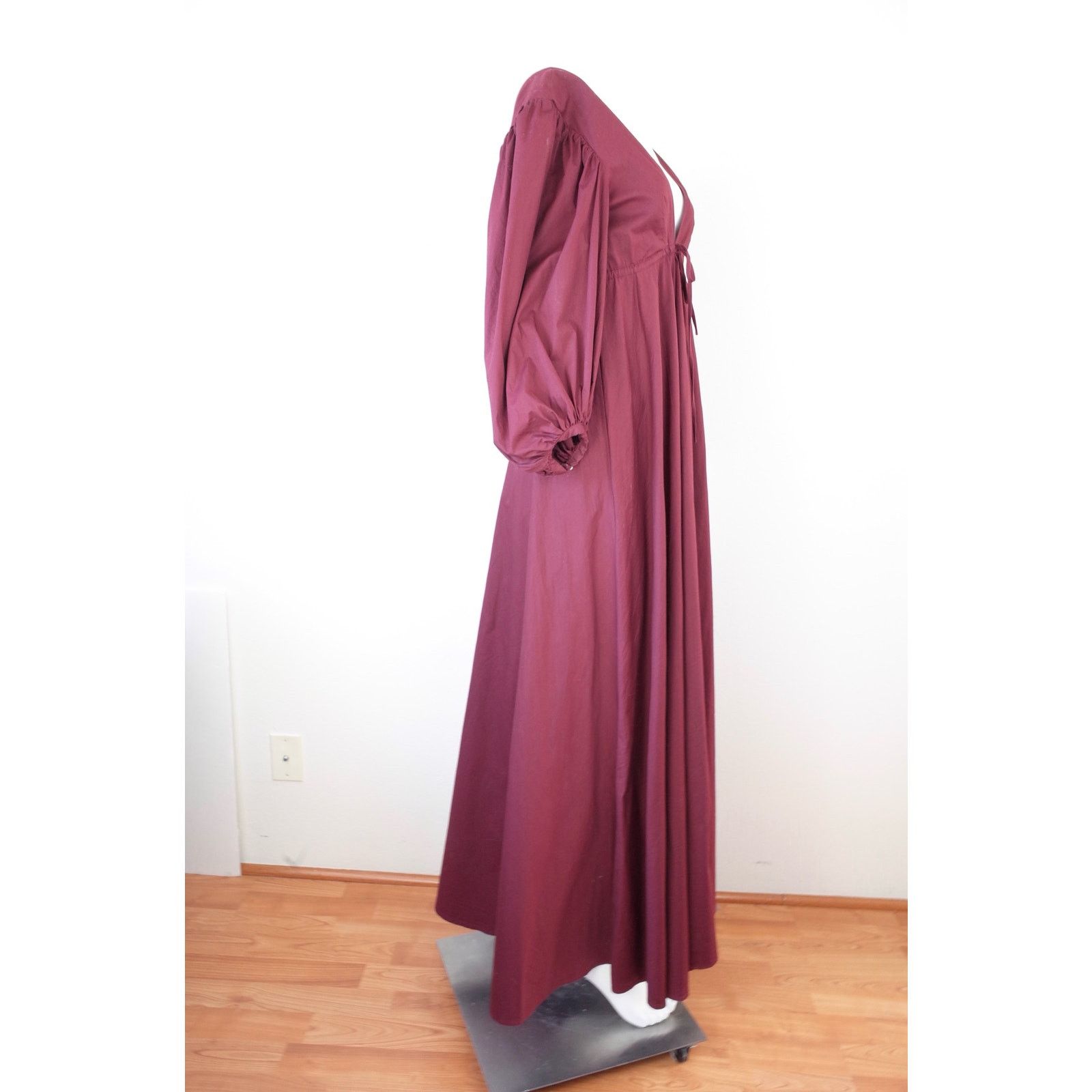 Staud Staud Burgundy Cotton Maxi Dress S Size S / US 4 / IT 40 - 4 Thumbnail