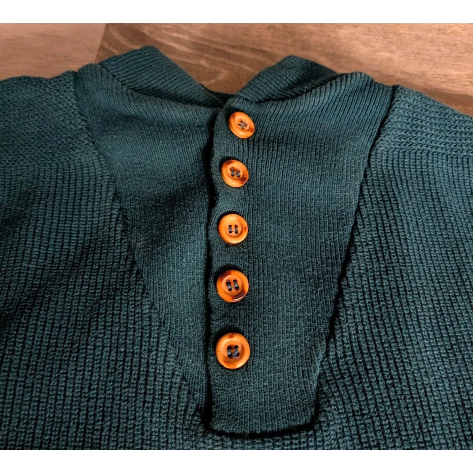 Eddie Bauer VINTAGE Eddie Bauer Black Label Sweater Shirt Mens L Knit Henley 90s Green Heavyweight Solid Crew Neck Buttons Logo Mens Size US L / EU 52-54 / 3 - 5 Thumbnail
