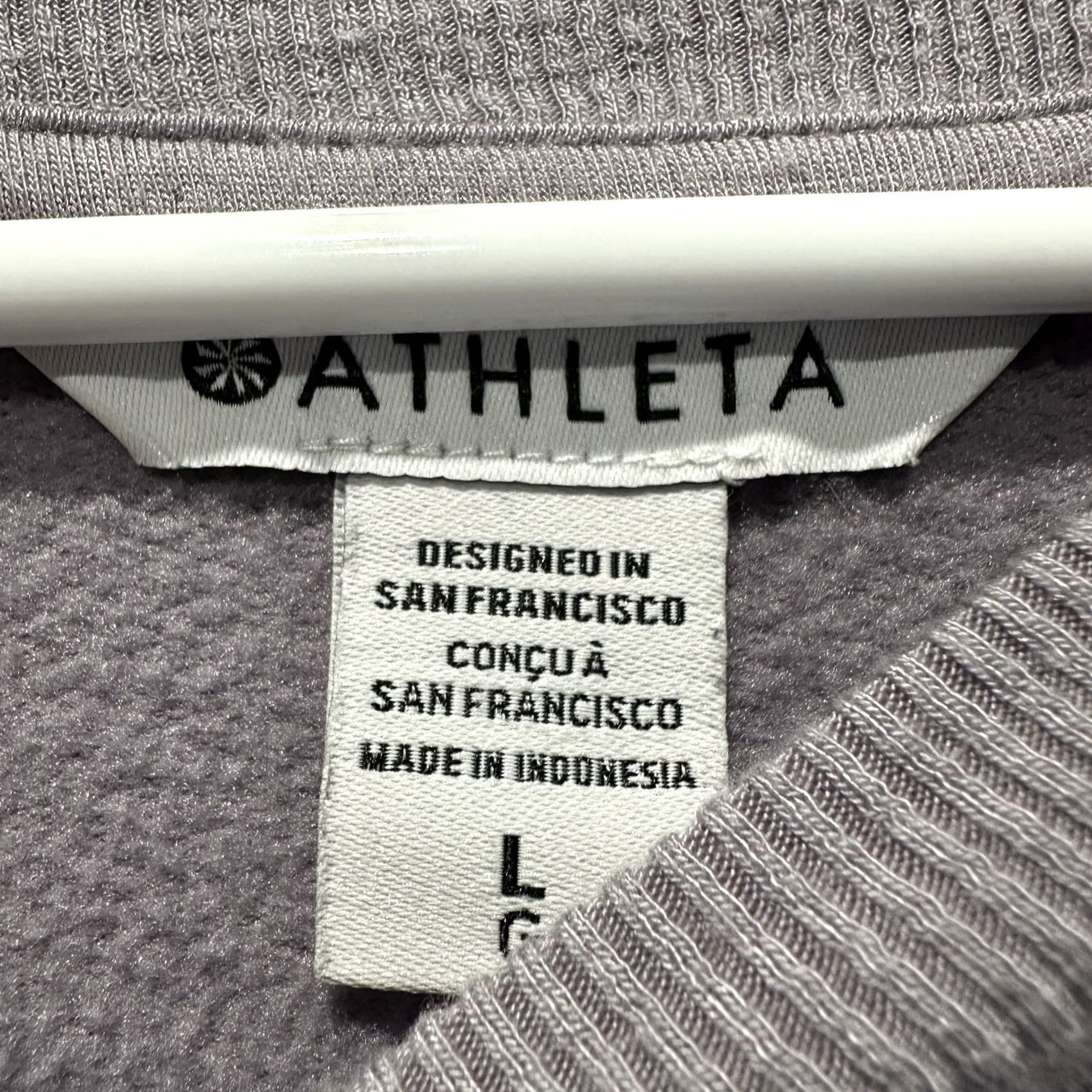 Athleta Athleta Dress Womens Large Purple Lilac Coaster Luxe Sweatshirt Knit Jersey Pockets Zipper Logo Size L / US 10 / IT 46 - 4 Thumbnail