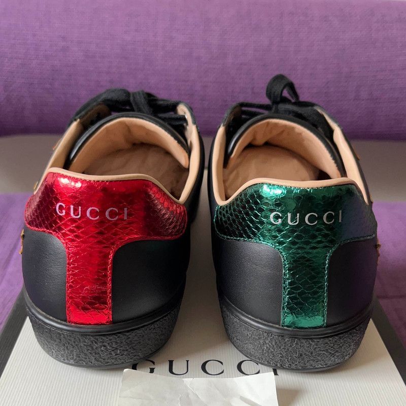 Gucci Gucci Ace Leather Flame Low-Top Sneakers - Size US 8 / EU 41 - 3 Thumbnail