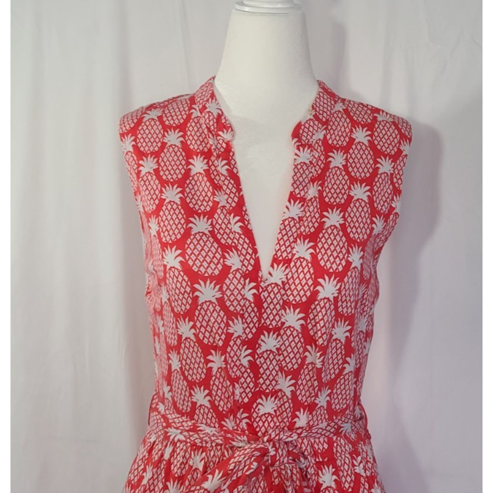Boden Boden Orange White Pineapple Naomi Notch Collar Maxi Dress 6 Size S / US 4 / IT 40 - 4 Thumbnail