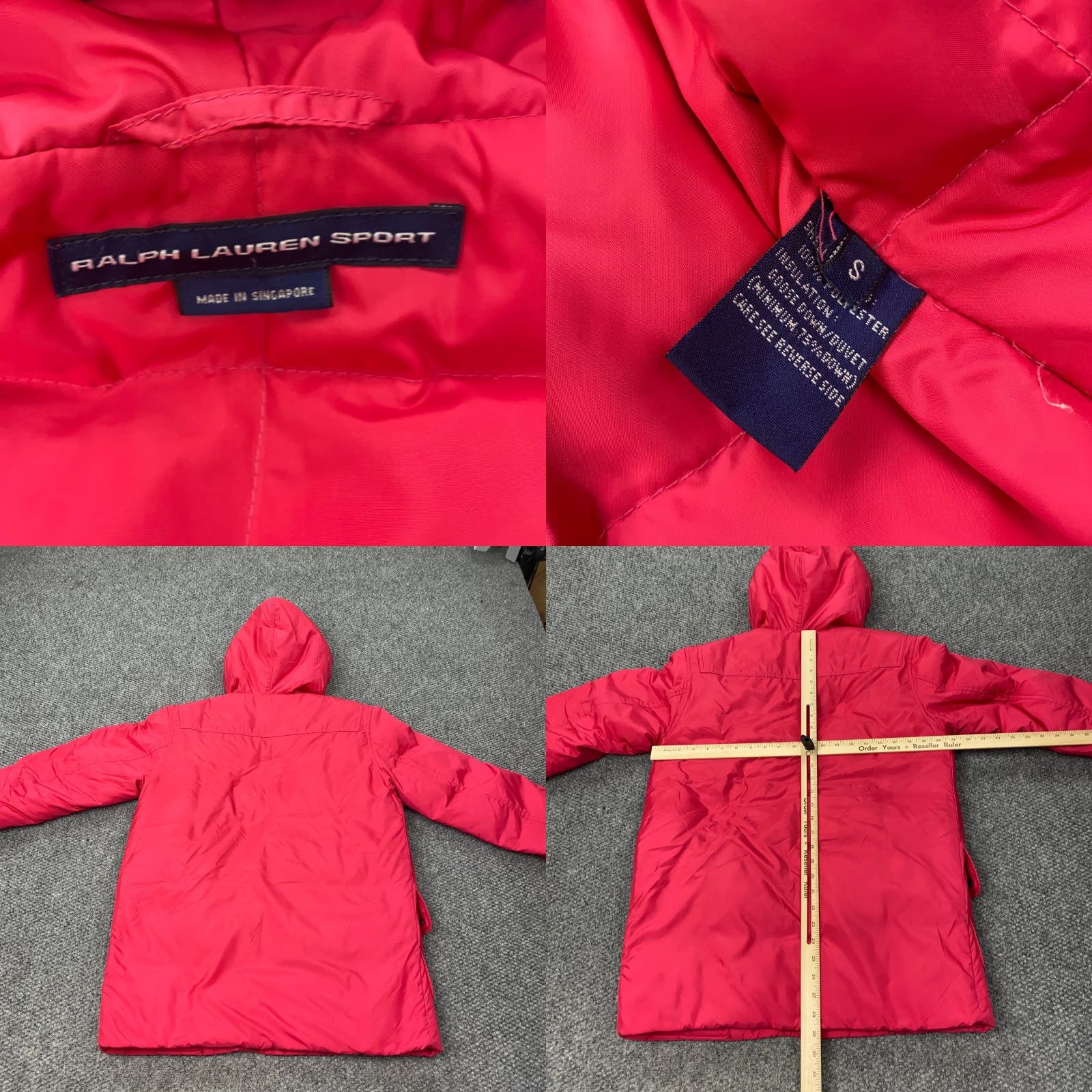 Ralph Lauren VINTAGE Ralph Lauren Sport Jacket Womens Parka Down Berry Floral Pink VTG Winter Coat Toggle Buttons Hooded Full Zip Insulated Windproof Pockets Size S / US 4 / IT 40 - 8 Thumbnail