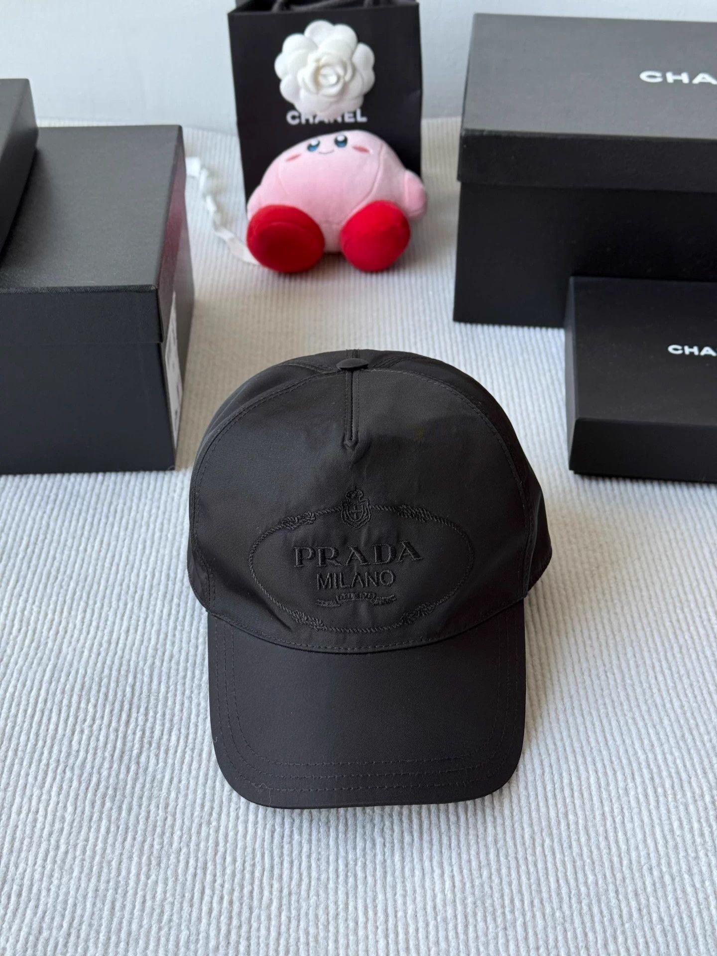Prada Prada Black Embroidered Logo Baseball Cap M Size ONE SIZE - 1 Thumbnail