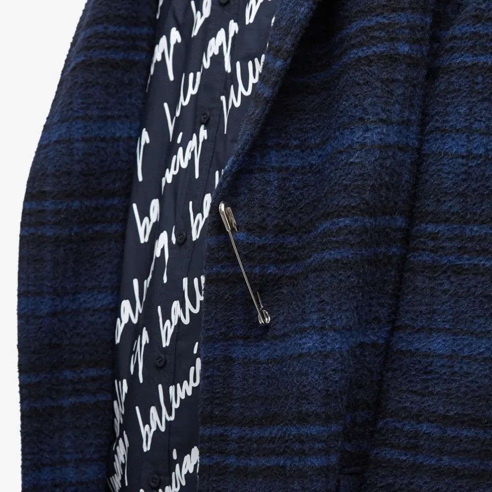 Balenciaga o1bcso1str1124 Cocoon Coat in Blue/Black Size US S / EU 44-46 / 1 - 4 Thumbnail