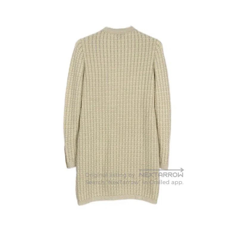 Chanel Chanel Beige silver glitter pearl button long sweater Size XXS / US 00 / IT 34 - 2 Thumbnail