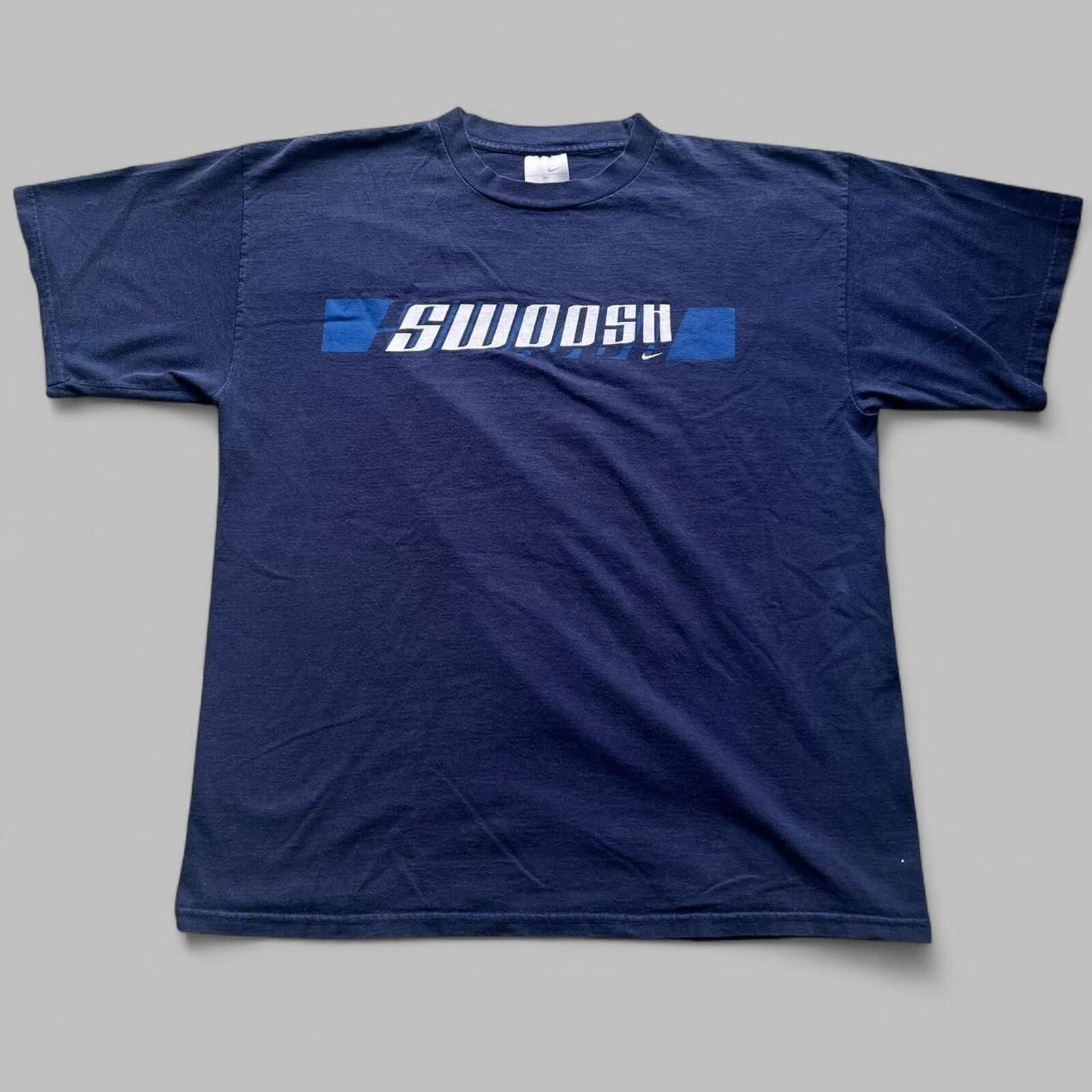 Nike Early 2000s Nike Sportswear Swoosh Two Tone Blue T-Shirt XL Size US XL / EU 56 / 4 - 1 Thumbnail