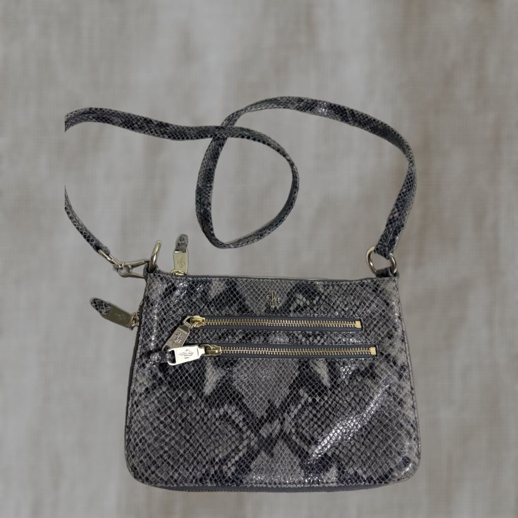 Cole Haan Cole Haan Taupe snake skin embossed textured crossbody Purse Women Crossbody Leather Snake Taupe 9.5x7x1 Size ONE SIZE - 1 Thumbnail