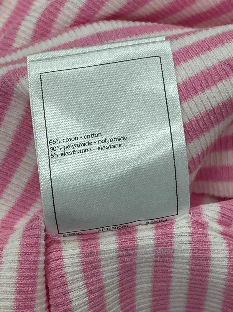 Chanel Chanel Pink striped knitted short sleeves Size XS / US 0-2 / IT 36-38 - 7 Thumbnail