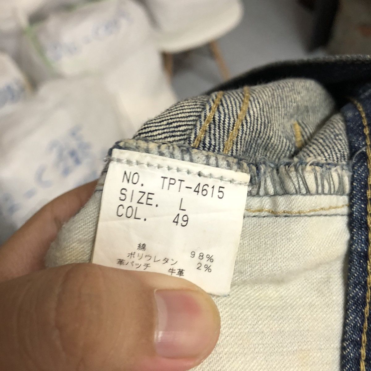 Tornado Mart DL Tornado Mart Blue Distressed Denim Pants #C145 Size US 33 - 20 Thumbnail