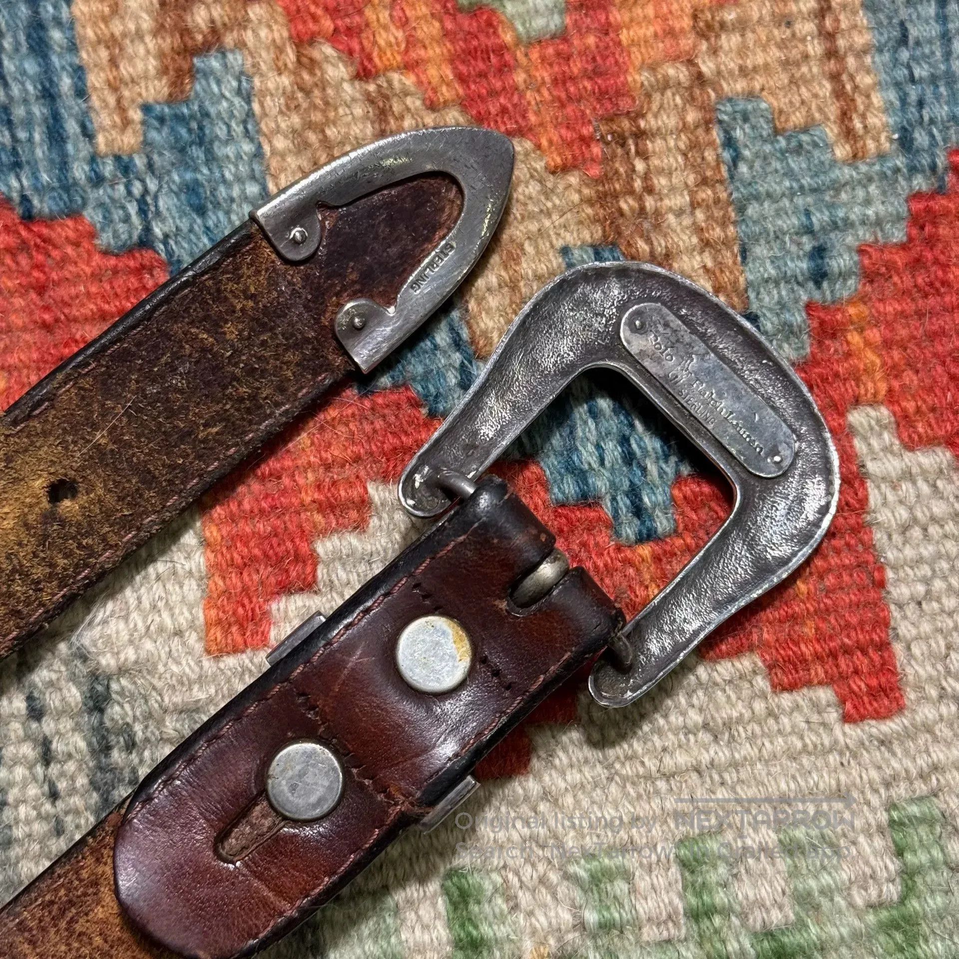 Polo Ralph Lauren Ralph Lauren Silver Buckle Leather Belt. Size ONE SIZE - 5 Thumbnail