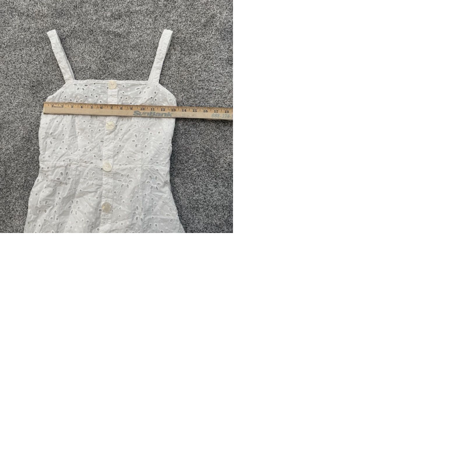 ALEXIS ALEXIS Target Mini Dress XS Eyelet Coquette Cottagecore Summer Smocked Romantic Dress Women Short White Cotton Size XS / US 0-2 / IT 36-38 - 10 Thumbnail