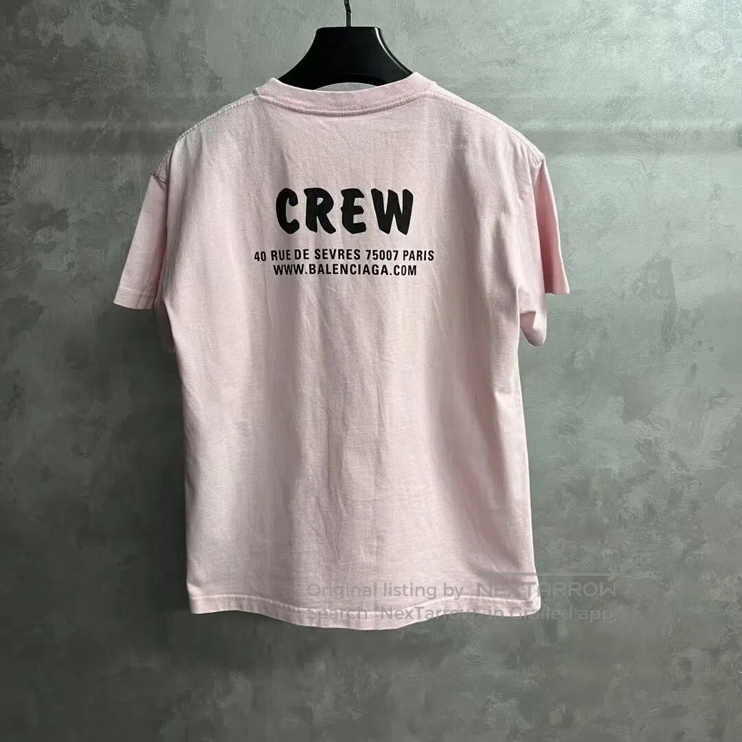 Balenciaga Balenciaga Pink Crew letter-printed short-sleeved T-shirt| Size M / US 6-8 / IT 42-44 - 5 Thumbnail