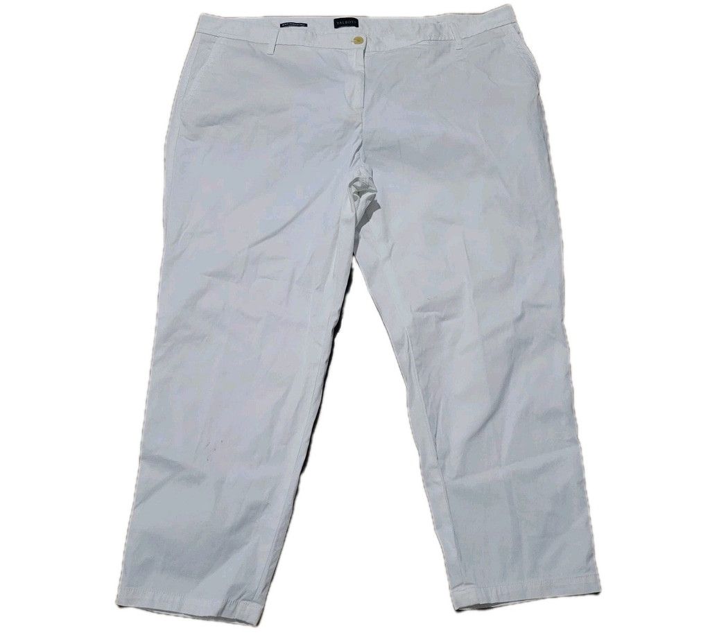Talbots Talbots Women's Relaxed Chino White Stretch Pants 20WP Waist Size 42" / US 20 - 4 Thumbnail