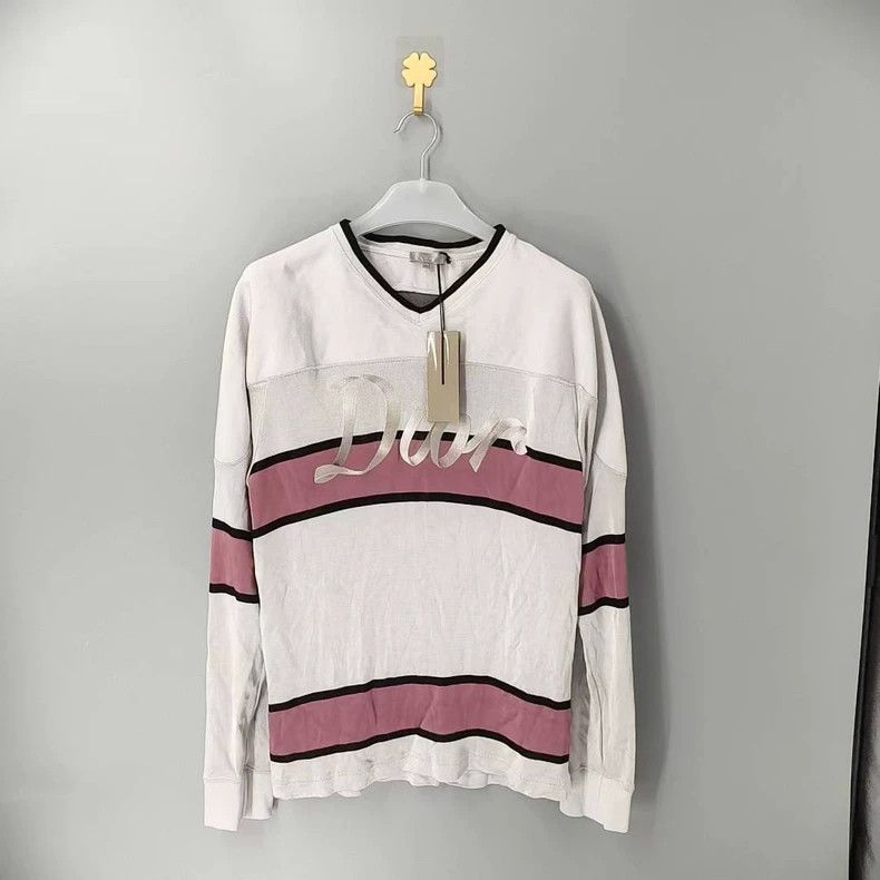 Dior Dior Logo Striped Oversized Long Sleeve T-shirt-yf Size US M / EU 48-50 / 2 - 1 Thumbnail