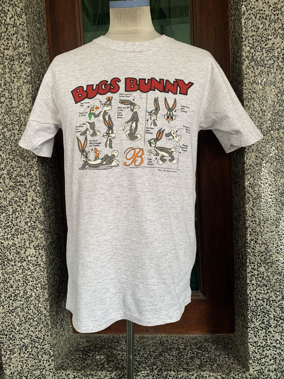 Warner Bros Vintage 90s Looney Tunes Bugs Bunny Cartoon T shirt Size US M / EU 48-50 / 2 - 1 Thumbnail
