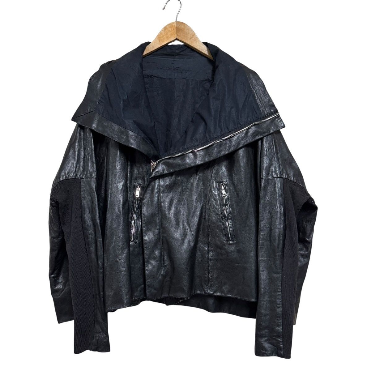 Rick Owens FW2012 'Mountain Fall' Rick Owens Leather Jacket Cropped Size M / US 6-8 / IT 42-44 - 2 Thumbnail