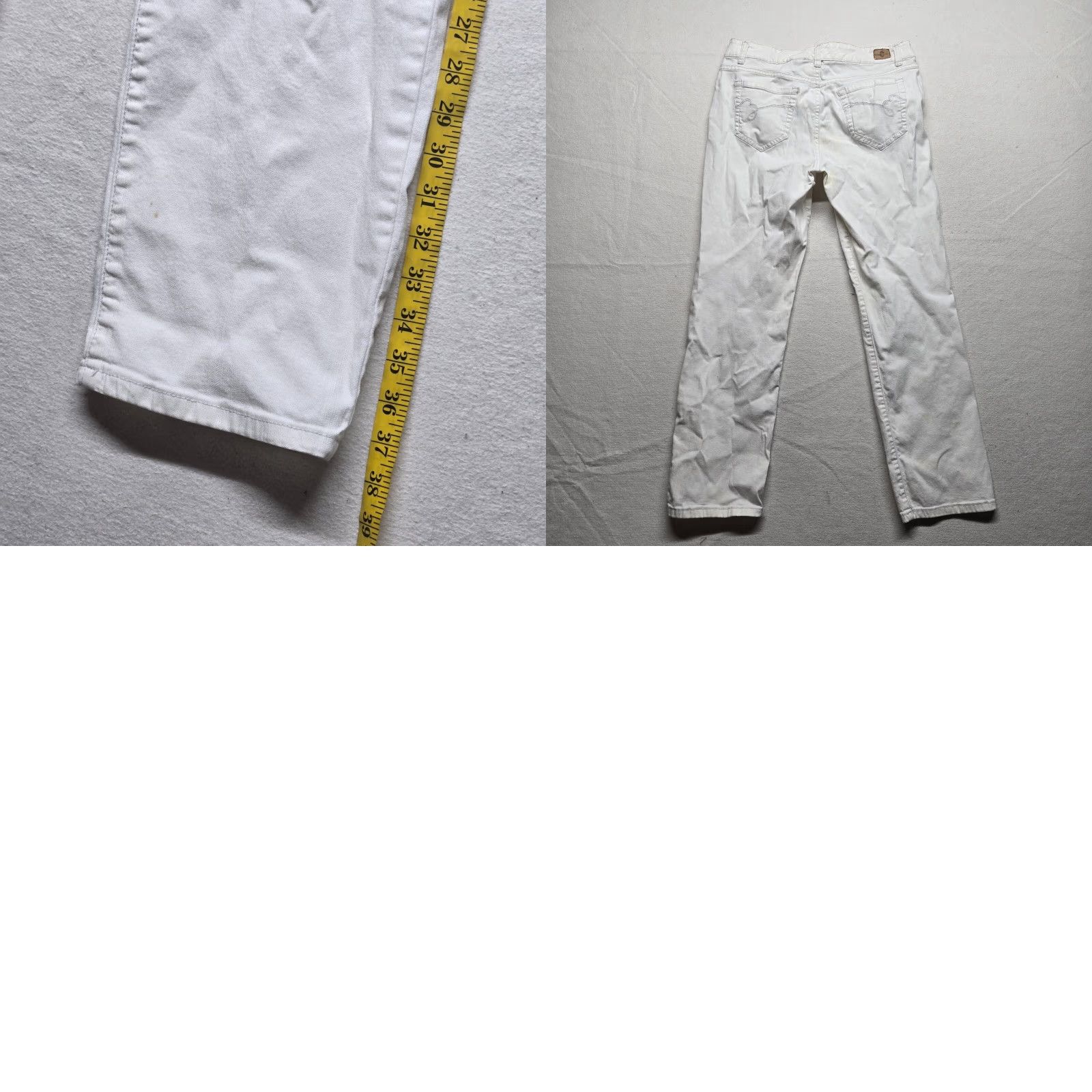 Vintage Bandolino Jeans Women's Solid White Pants 10P Petite Adult Size Womens Straight Pant Boys? Size 32" / US 10 / IT 46 - 8 Thumbnail