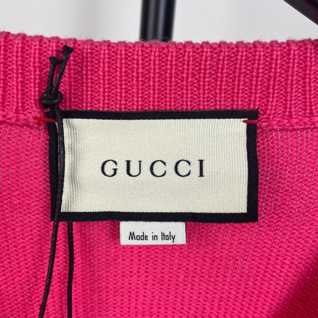 Gucci Gucci pink checkered knit sweater Size US L / EU 52-54 / 3 - 3 Thumbnail