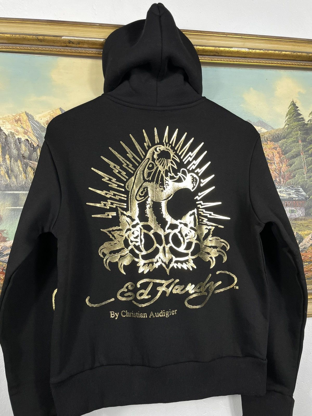 Christian Audigier × Ed Hardy × Vintage Ed Hardy Retro 00s Hoodie Sweatshirt Affliction Grunge Size S / US 4 / IT 40 - 9 Thumbnail