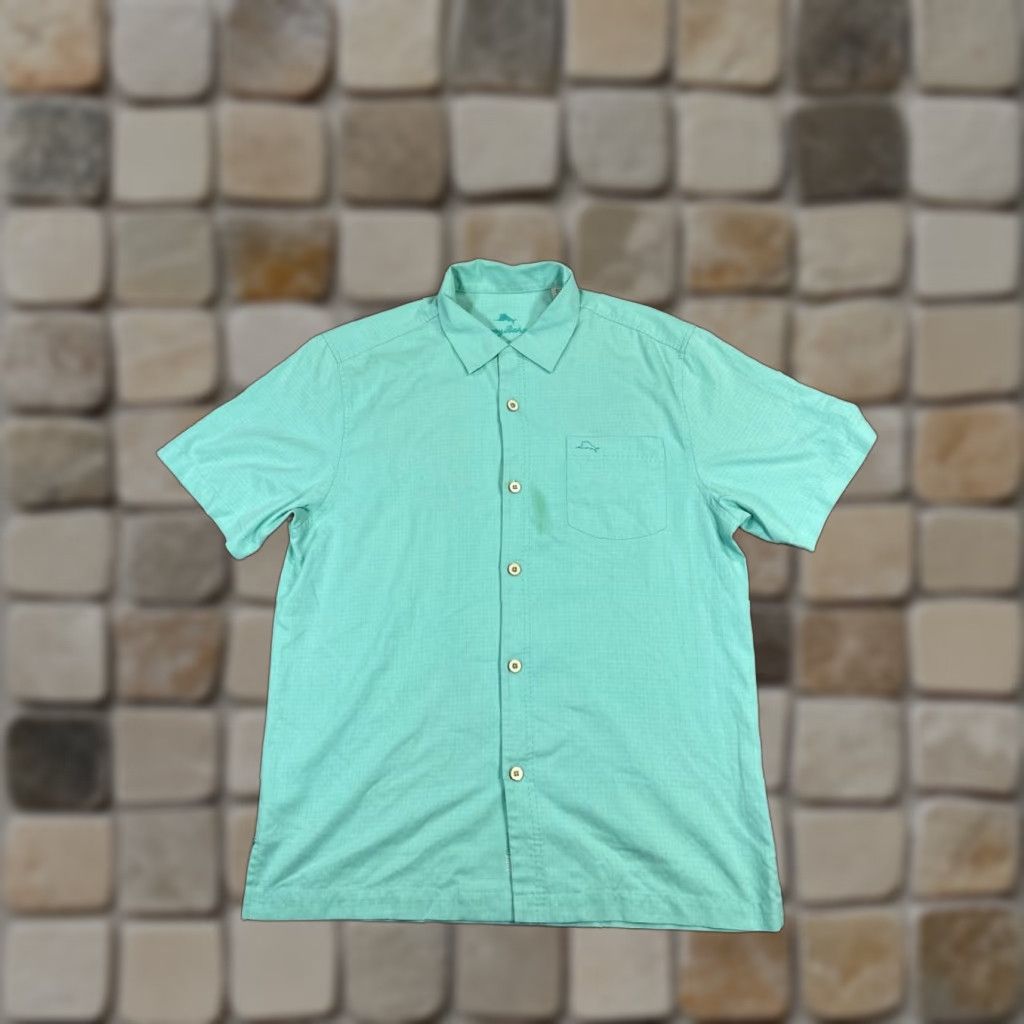 Tommy Bahama Tommy Bahama Shirt Mens Medium Blue Silk Button-Up Shirt Size US M / EU 48-50 / 2 - 1 Thumbnail