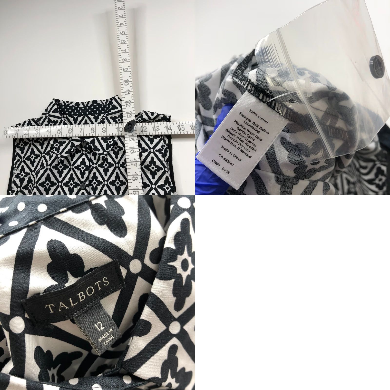 Talbots Talbots 12 Midi Button Shirt Dress All Over Print Black Shirt Dress Ladies Regular 12 Black Talbots Dress Size XL / US 12-14 / IT 48-50 - 9 Thumbnail