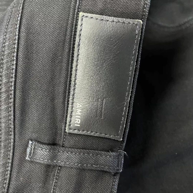 Amiri Amiri The latest black solid color Mx1 leather design stit Size US 34 / EU 50 - 5 Thumbnail