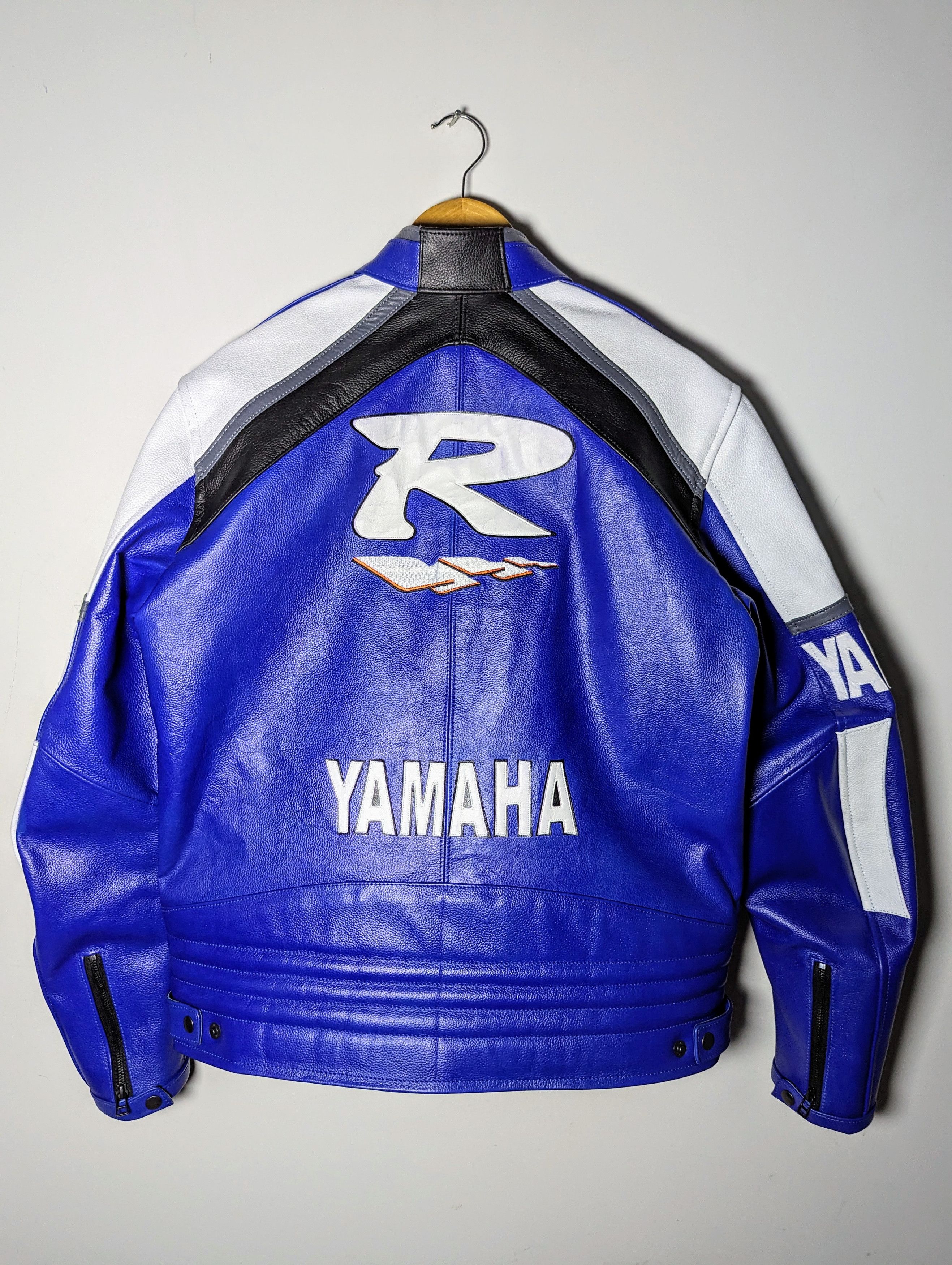 Yamaha 💥🏍️ VINTAGE 🏍️💥 YAMAHA LEATHER JACKET Motorcycle RACING Size US L / EU 52-54 / 3 - 2 Thumbnail