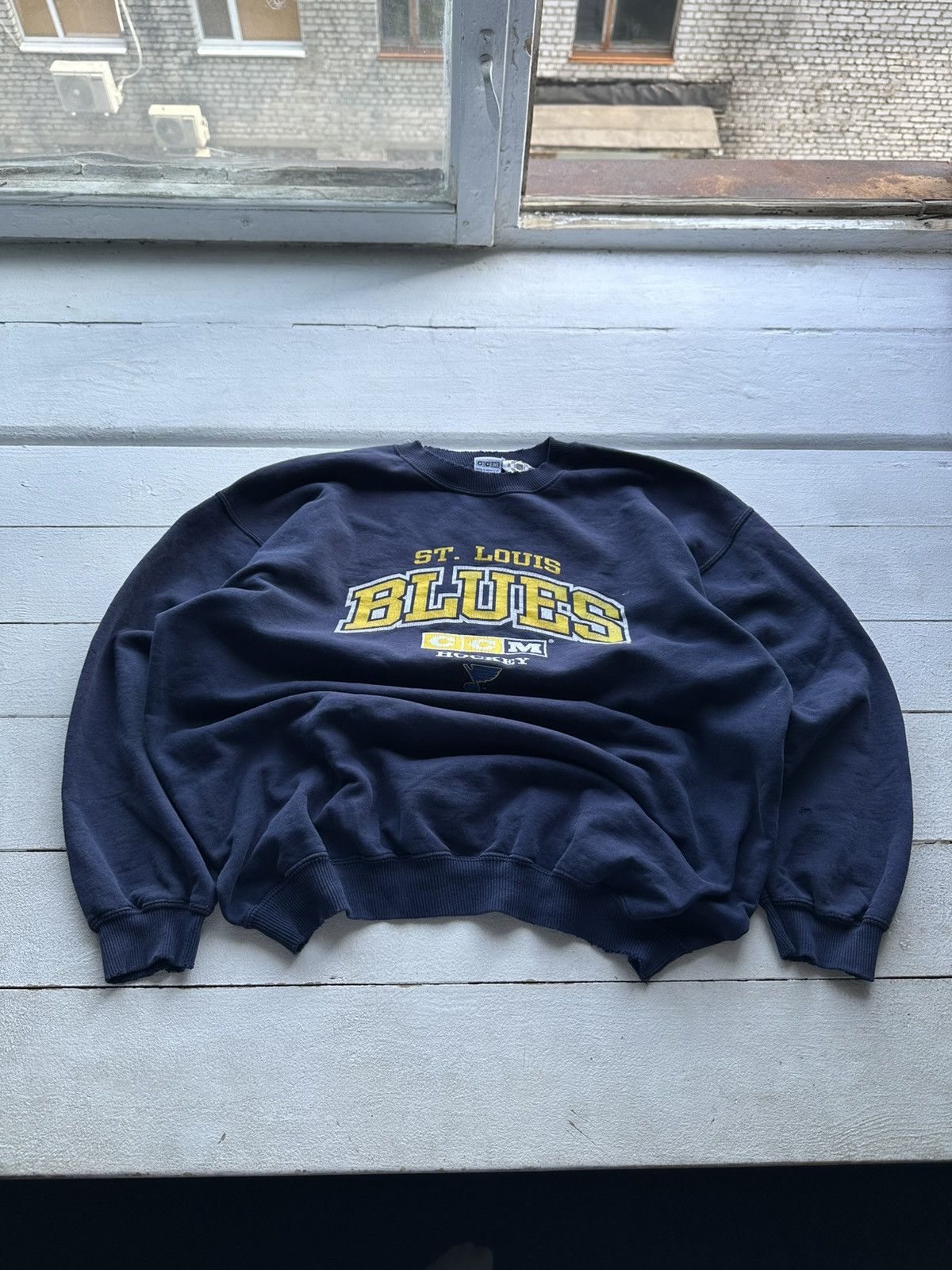 NHL 🚨VNTG 90s BLUES ST. LOUIS Hockey SWEATSHIRT long sleeve Size US L / EU 52-54 / 3 - 1 Thumbnail