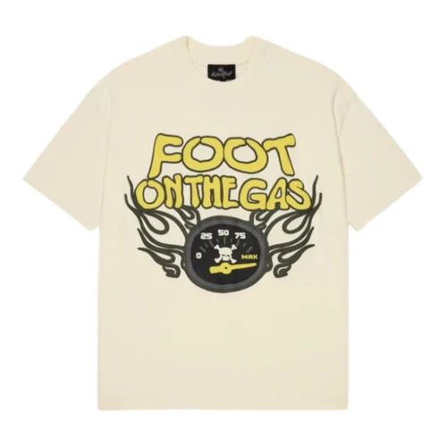 Broken Planet Foot On The Gas Tee Vanilla White