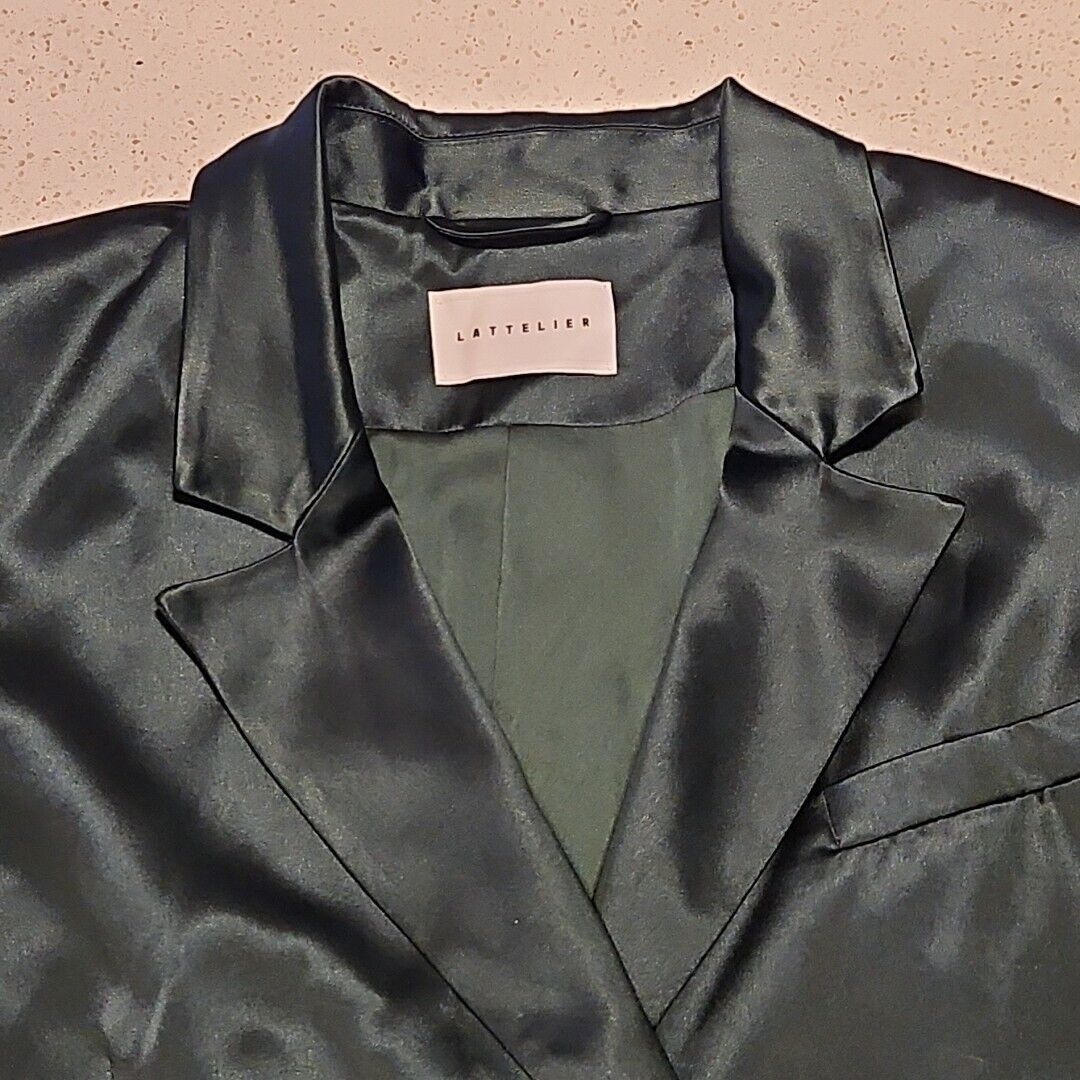 Other Lattelier Pant Suit Womens M Tie Waist Tuxedo Blazer Satin G Size M / US 6-8 / IT 42-44 - 8 Thumbnail