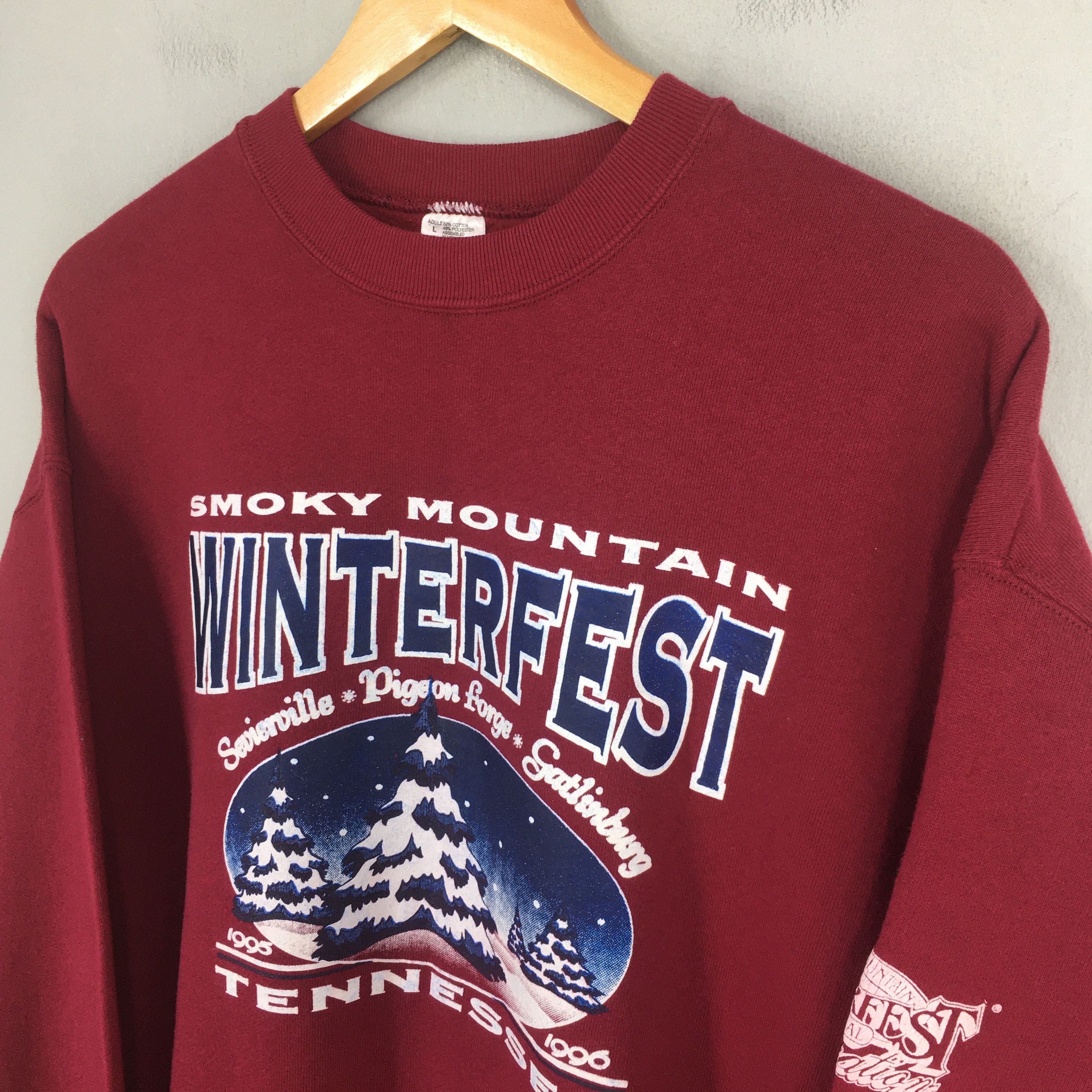 Fruit Of The Loom Vintage 90s Gatlinburg Tennessee Red Sweatshirt Large Size US L / EU 52-54 / 3 - 3 Thumbnail
