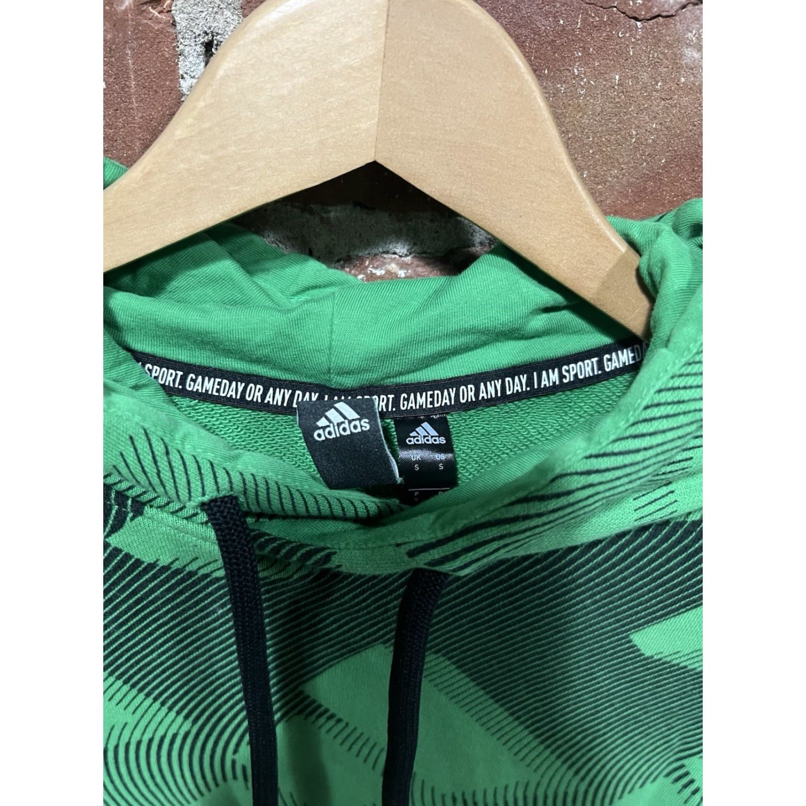 Adidas Adidas Hoodie Men's S Green Logo Fleece Sweatshirt Regular Size Size US S / EU 44-46 / 1 - 2 Thumbnail
