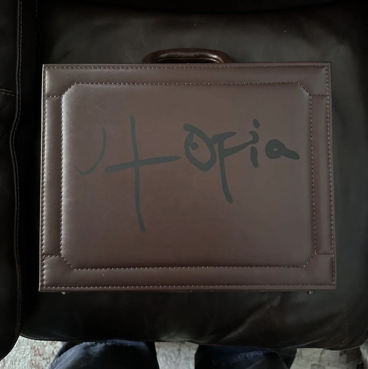 image of Travis Scott Utopia Briefcase in Brown, Men's