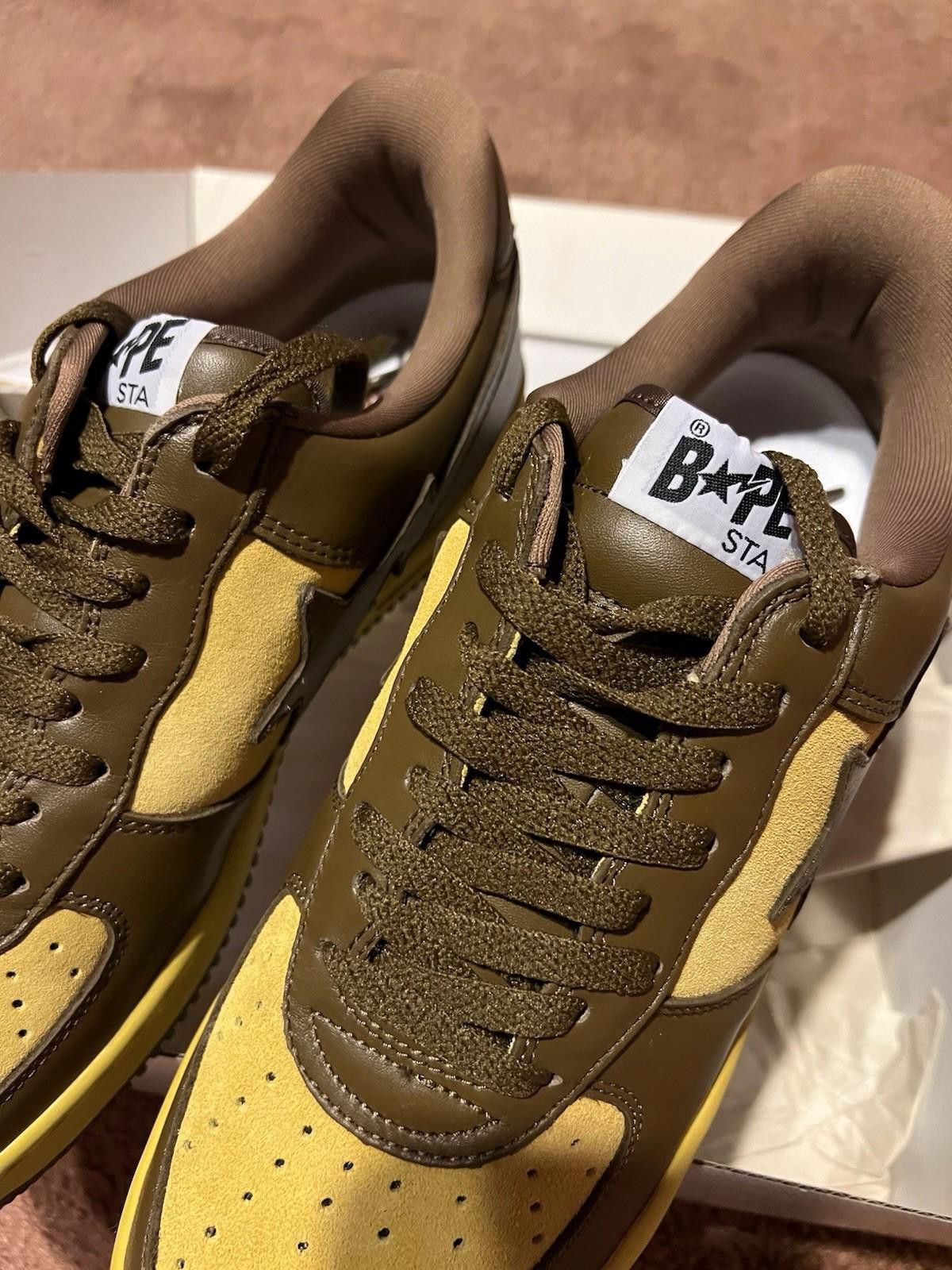 Bape A Bathing Ape Bapesta FS-001 Leather Suede Brown #377 Size US 10 / EU 43 - 6 Thumbnail