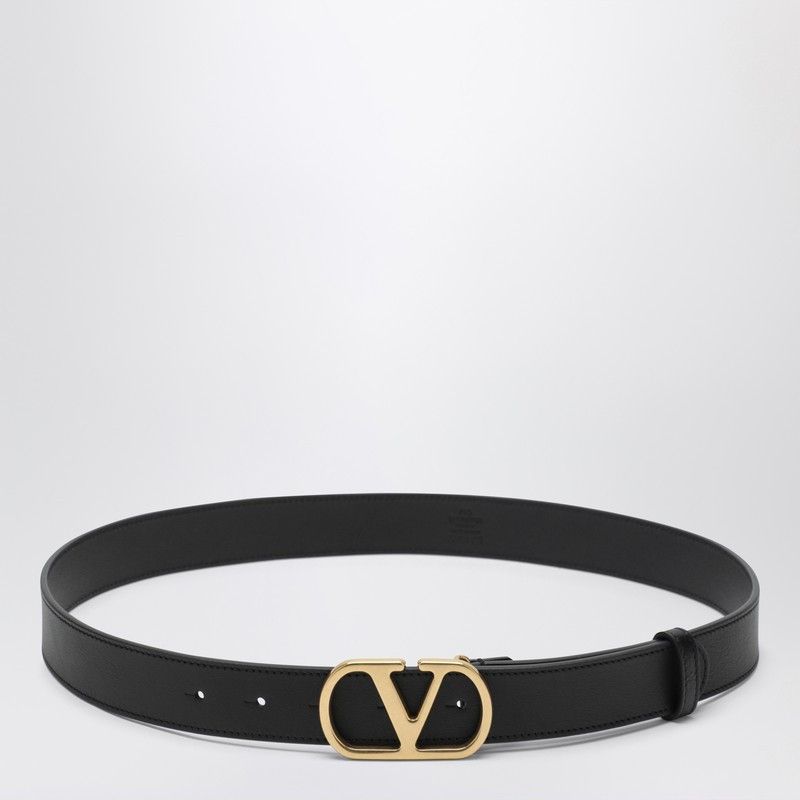 Valentino Valentino Garavani Black 3 Cm Vlogo Signature Leather Belt Size ONE SIZE - 1 Thumbnail