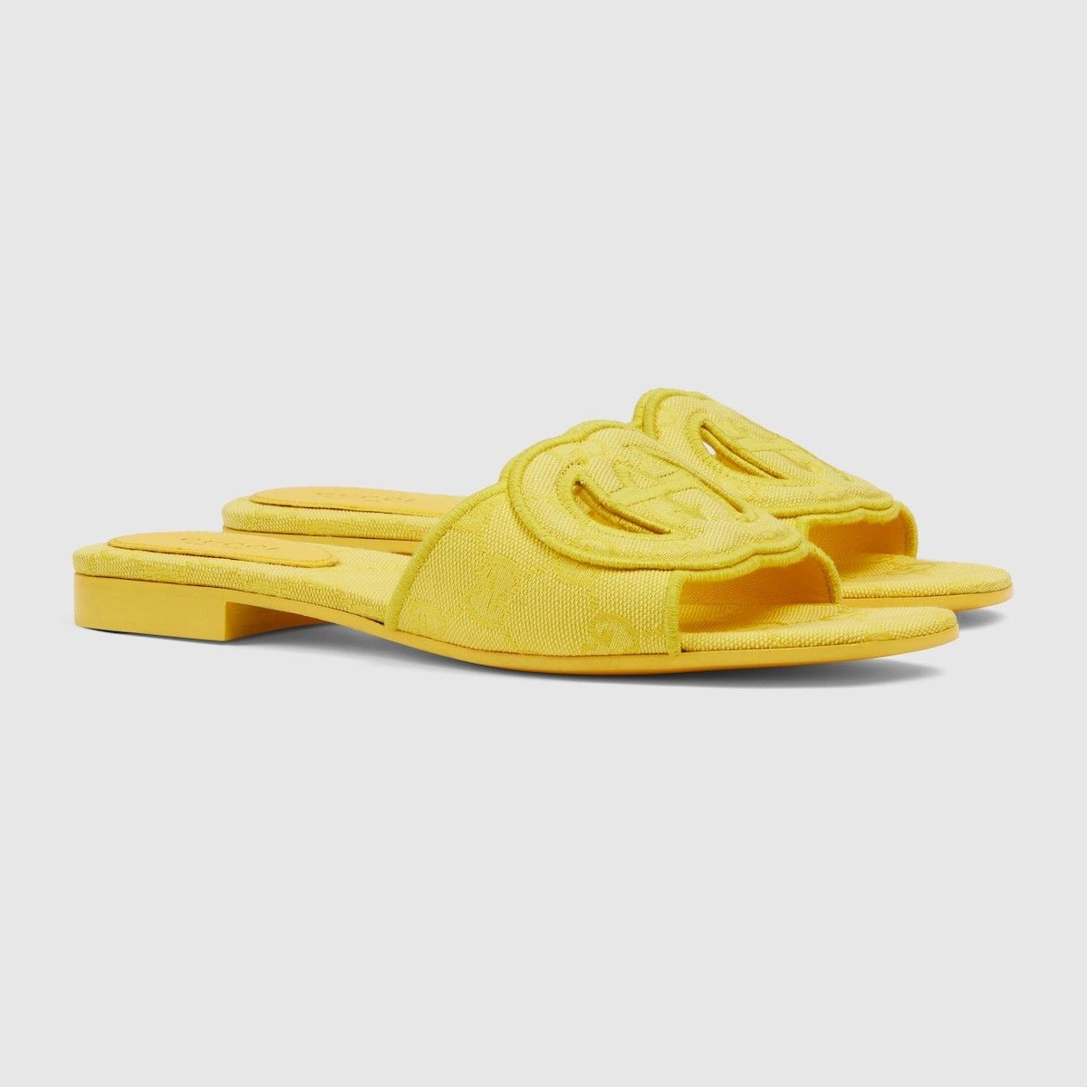 Gucci oc11z1025 Interlocking G Slide Sandals in Yellow Size US 5 / IT 35 - 2 Thumbnail