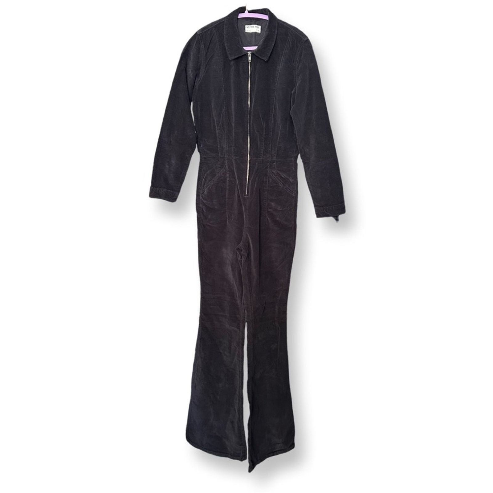 Free People NWT Free People Jayde Cord Black Flare Jumpsuit Size 29" - 3 Thumbnail